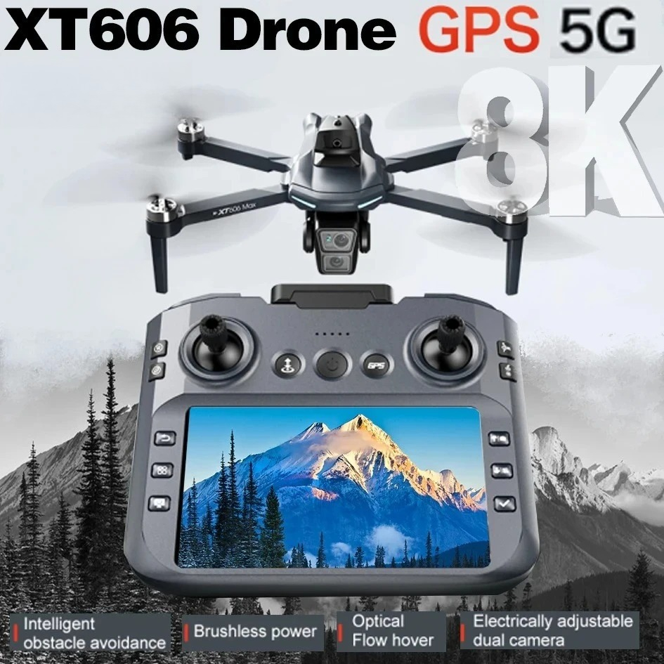 Fpv Brushless Rc Drone 4K - โดรนรุ่น Original XT606 ระดับมืออาชีพ กล้อง 8K