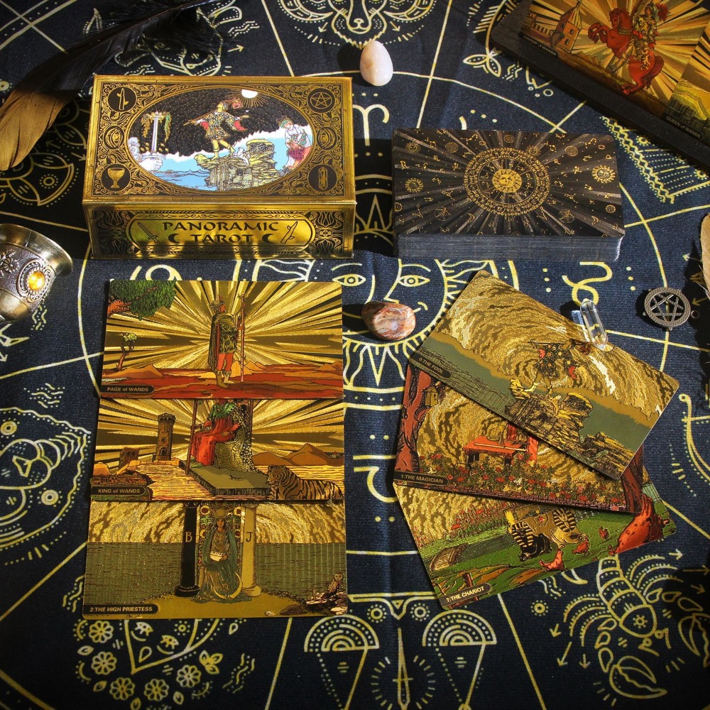Tarot Cards Deck With Guidebook - Classic Panoramic Rider Waite 12*7 ซม.