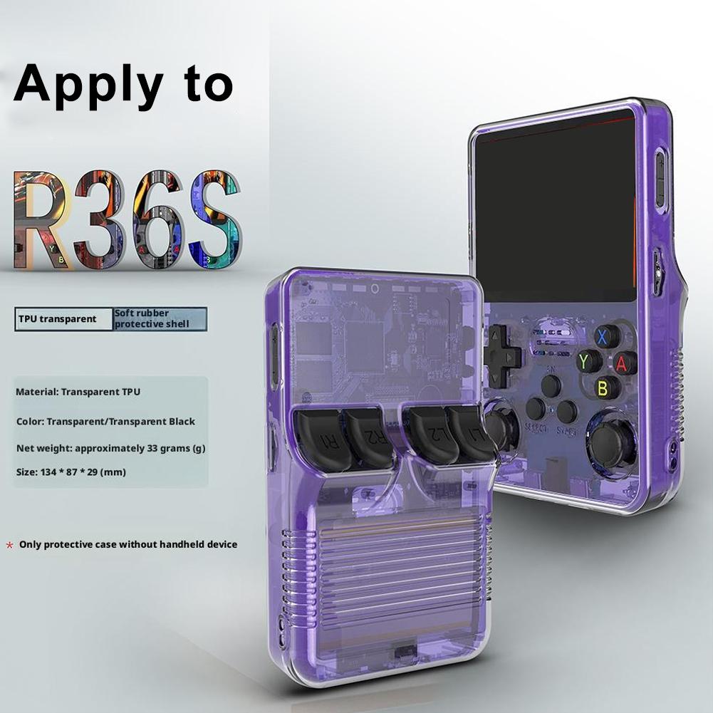 Retro Handheld Game Console R36S - สำหรับเคสป้องกันเครื่องเล่นเกมพกพา R36S เคสป้องกันด้านหลังแบบพกพา อุปกรณ์เสริมสำหรับเครื่องเล่นเกม เคสใสสำหรับจัดเก็บ