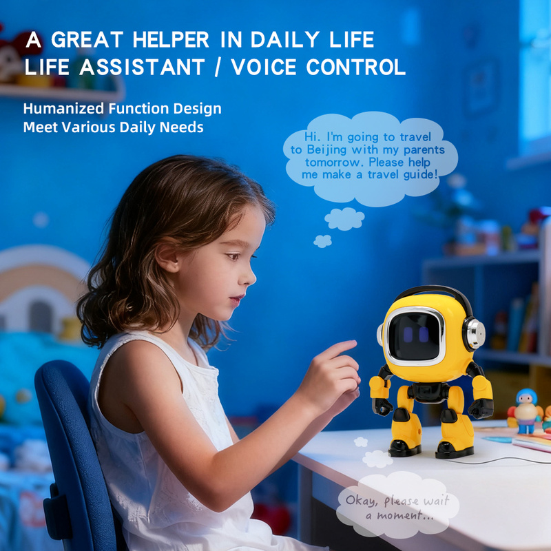 Educational Toys - หุ่นยนต์อินเทอร์แอคทีฟ AI ควบคุมด้วยเสียง พร้อมฟังก์ชันเล่าเรื่องและถาม-ตอบความรู้ทั่วไป ของเล่นเพื่อนคู่ใจสำหรับการเรียนรู้ของเด็กเล็ก