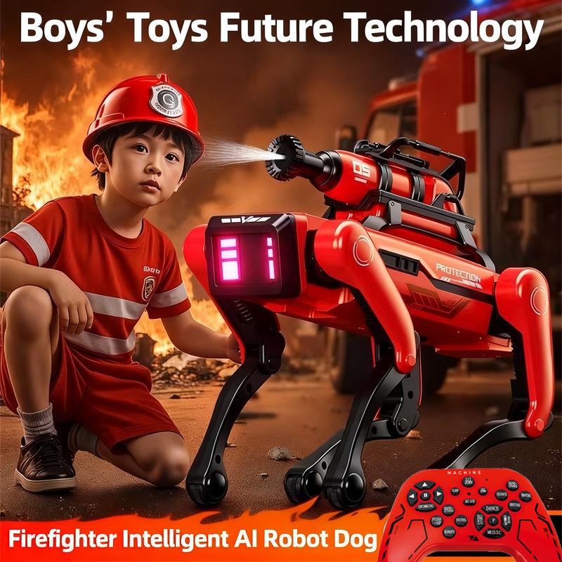Remote Control Toys - หุ่นยนต์สุนัข AI หุ่นยนต์ดับเพลิงอัจฉริยะ หุ่นยนต์สัตว์เลี้ยงอิเล็กทรอนิกส์ AI โต้ตอบด้วยเสียง