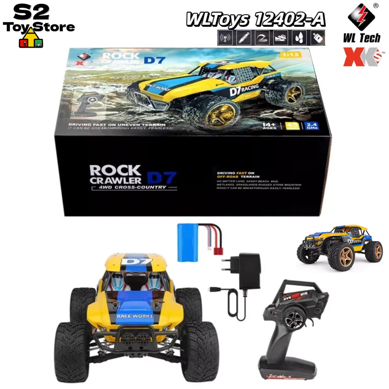 Rc Drift Car 1 24 Scale 4Wd - รถวิทยุบังคับ Wltoys 12402-A D7 Rock Crawler