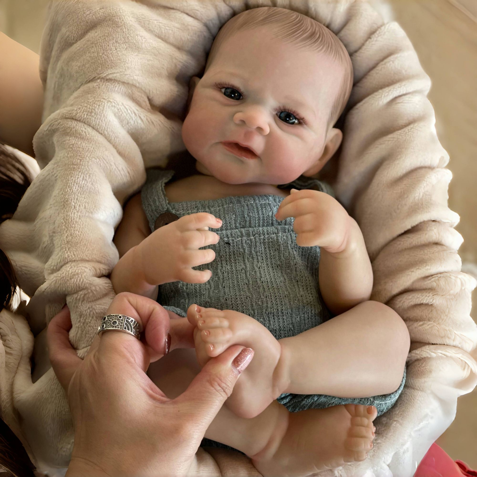 Reborn Baby Doll Silicone Realistic - โอตาร์ดดอลส์ 19 นิ้ว อีไลจาห์ บอย ตุ๊กตาไวนิลซิลิโคนแบบนุ่มทั้งตัว