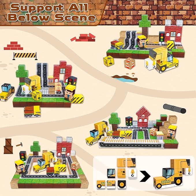 บล็อกแม่เหล็ก 100 ชิ้น, บล็อกต - Magnetic Building Tiles Set 100Pcs บทวิจารณ์และราคา