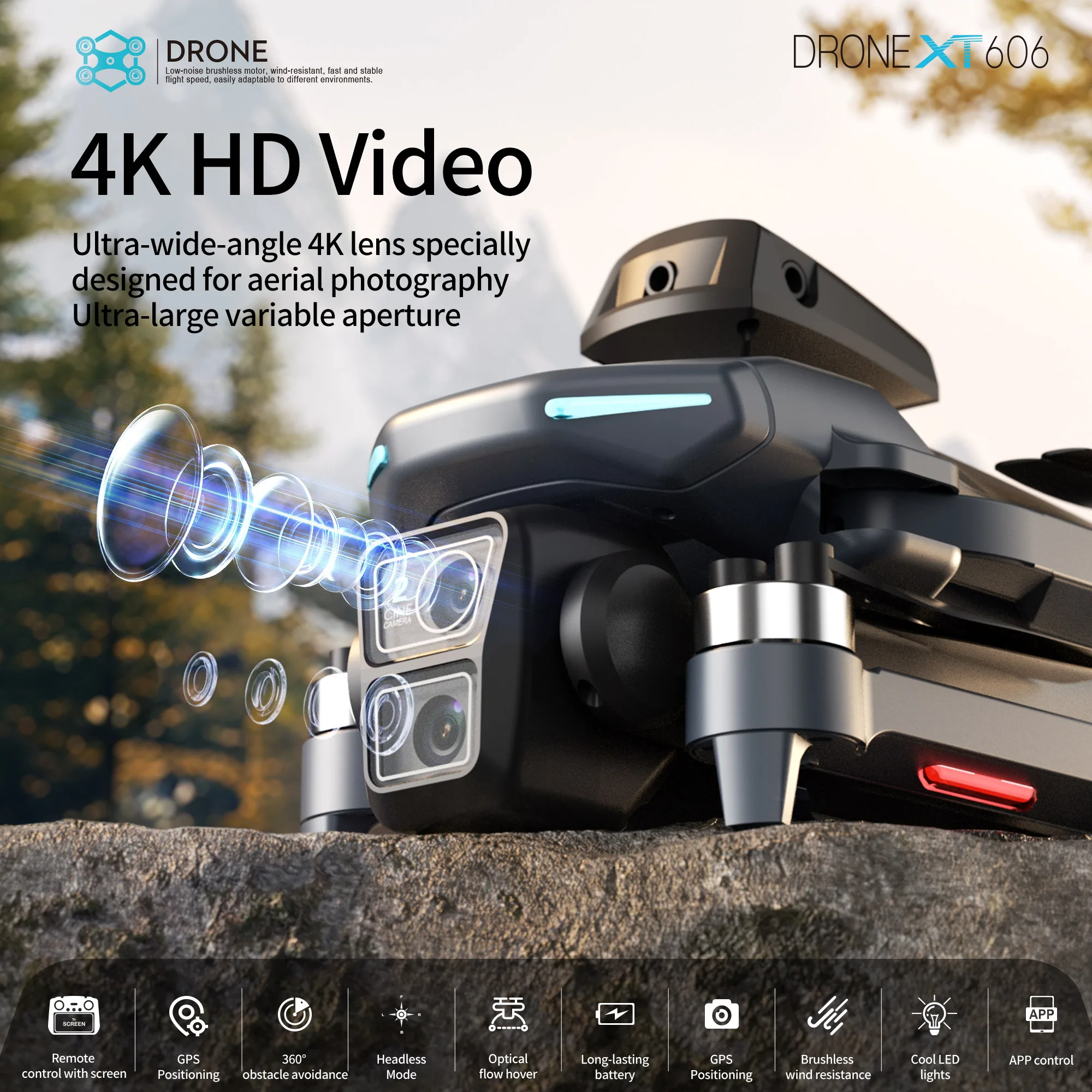 โดรนรุ่น Original XT606 ระดับม - Fpv Brushless Rc Drone 4K บทวิจารณ์และราคา