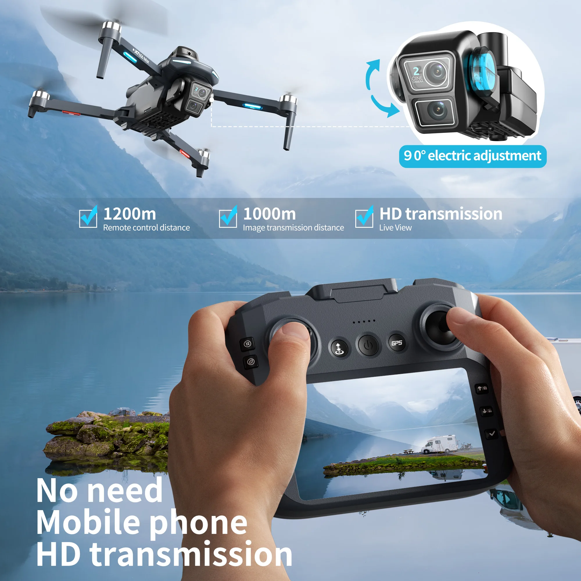 โดรนรุ่น Original XT606 ระดับม - Fpv Brushless Rc Drone 4K บทวิจารณ์และราคา