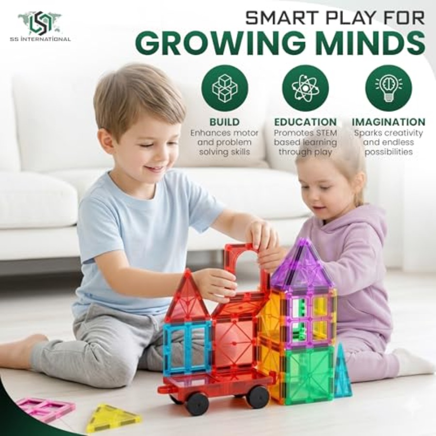 ชุดตัวต่อแม่เหล็ก 100 ชิ้น พร้ - Magnetic Building Tiles Set 100Pcs บทวิจารณ์และราคา