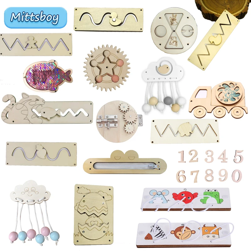 DIY Busy Board Montessori ของเ - Montessori Wooden Busy Board Toddler บทวิจารณ์และราคา