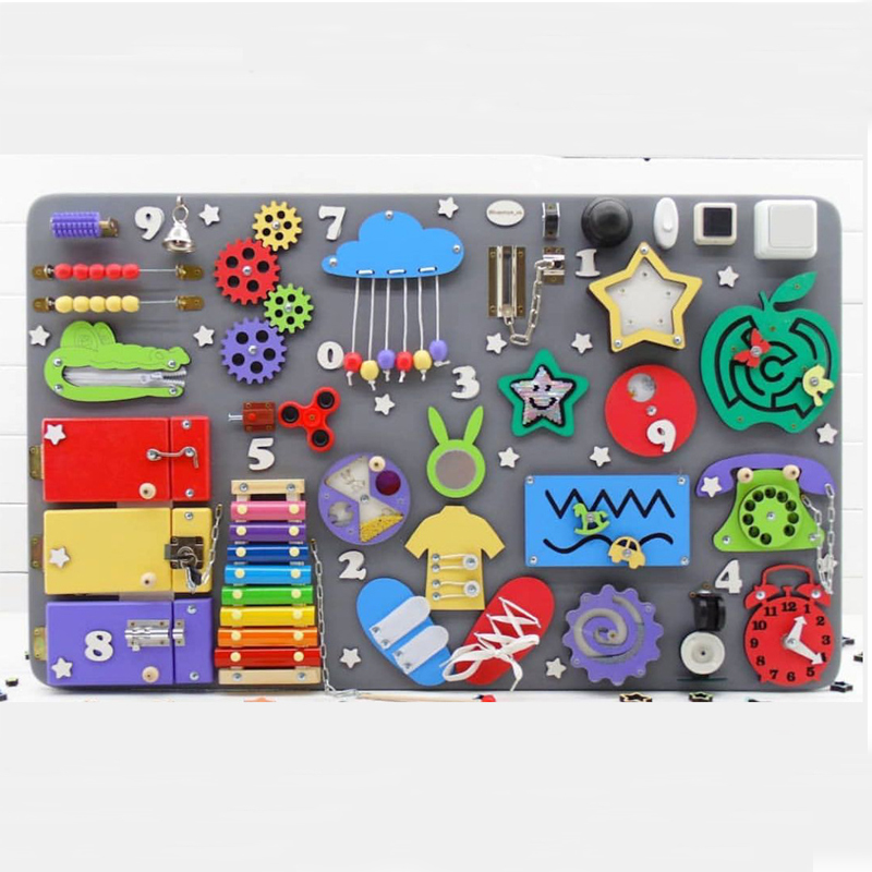บอร์ดของเล่นแบบ DIY มอนเตสซอรี - Montessori Wooden Busy Board Toddler บทวิจารณ์และราคา