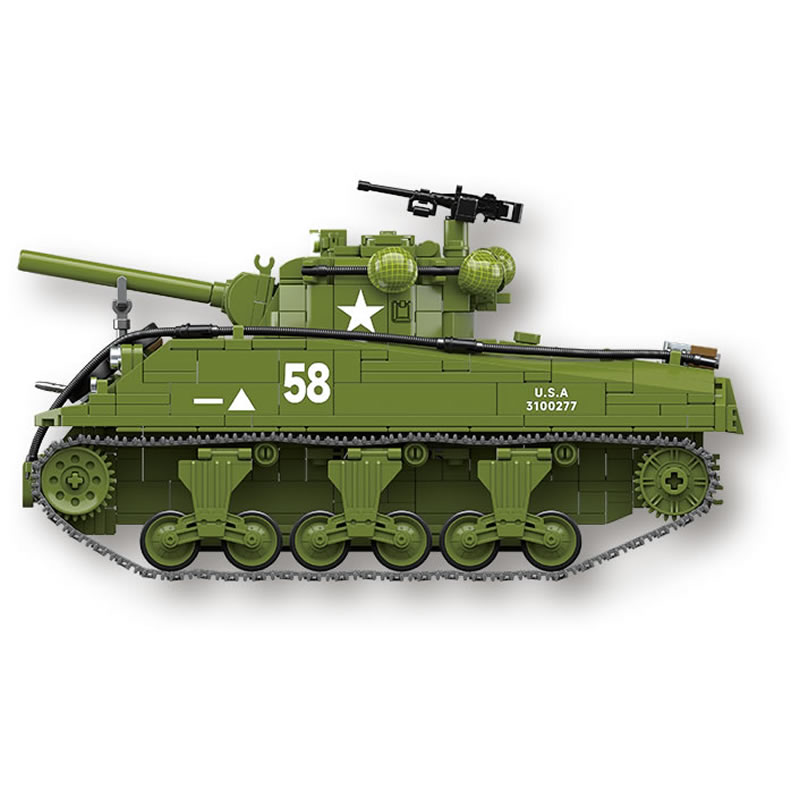 New World WarII อาวุธทหาร M4A3 - Lego Compatible Military Tank บทวิจารณ์และราคา