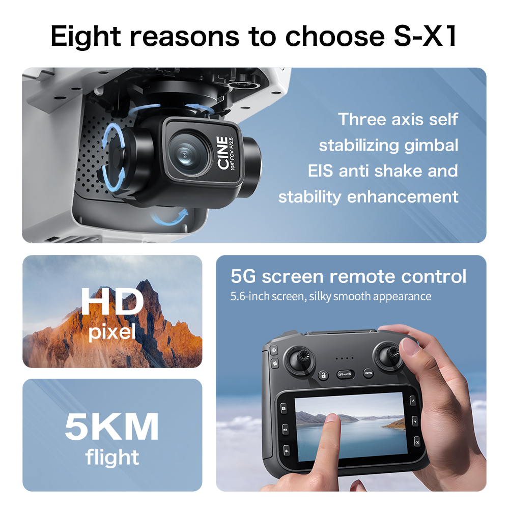 โดรน GPS รุ่น S-X1 ดั้งเดิม กล - Fpv Brushless Rc Drone 4K บทวิจารณ์และราคา
