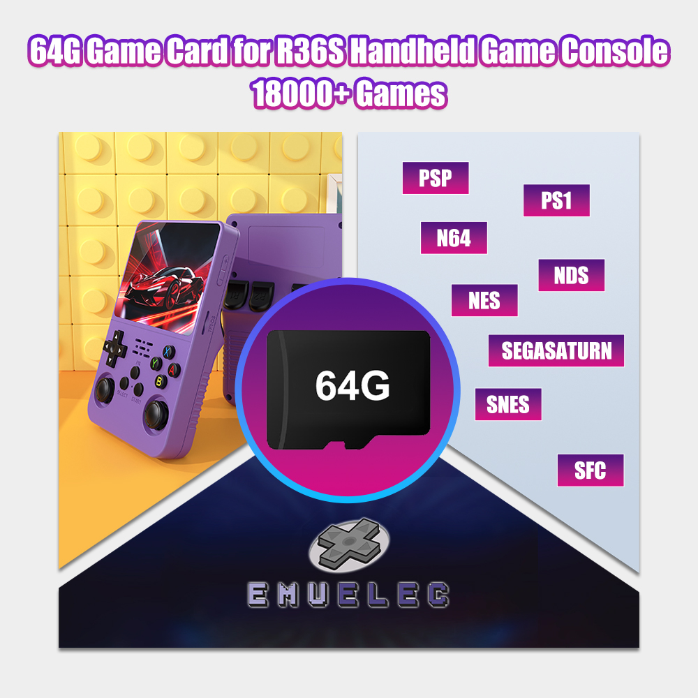 64G เกม TF Card สําหรับ R36S ว - Retro Handheld Game Console R36S บทวิจารณ์และราคา