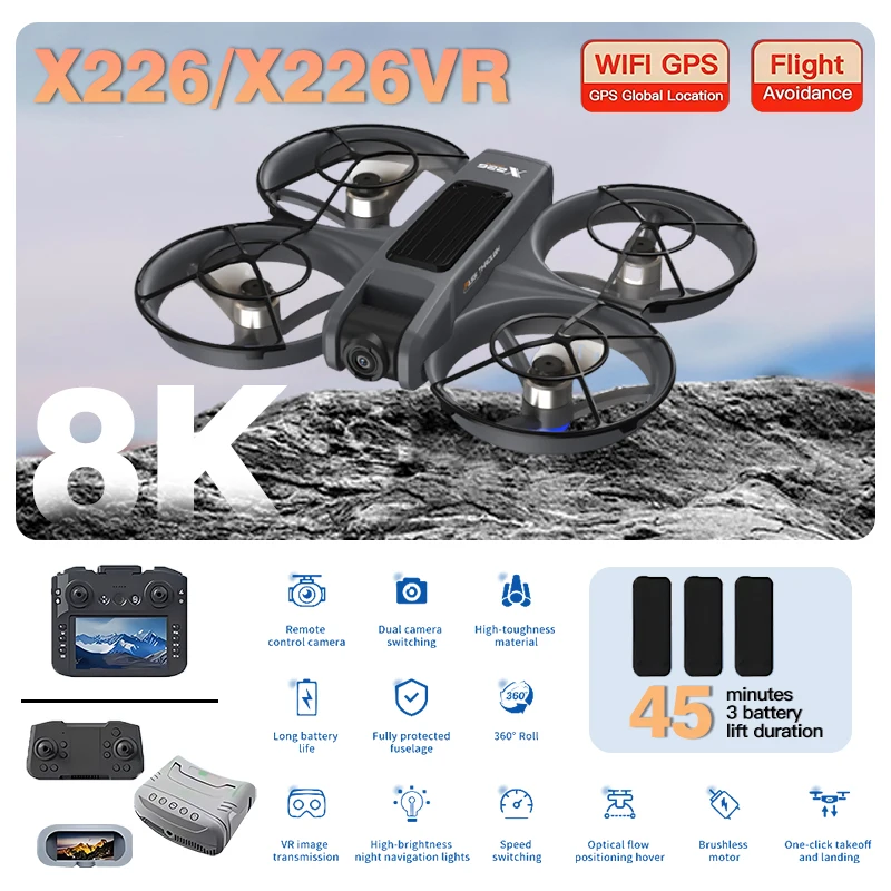 โดรนพับได้ Original X226/X226V - Fpv Brushless Rc Drone 4K บทวิจารณ์และราคา